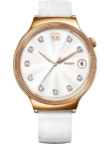 ساعت هوشمند زنانه هوآوی واچ مدل Rose Gold Case with White Leather Band