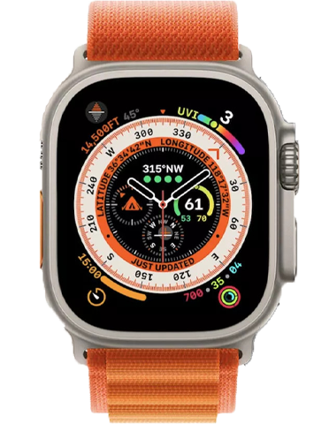 ساعت هوشمند هاینوتکو مدل H49 UltraMax | دارای 2 بند مشکی و نارنجی