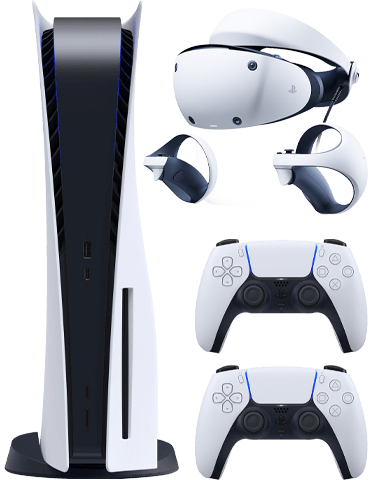 کنسول بازی سونی مدل Playstation 5 Standard به‌همراه کنترلر سونی مدل Dual Sense و هدست واقعیت مجازی سونی مدل PlayStation VR ZVR 2
