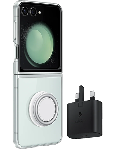 پک استارتر سامسونگ مدل EF-OF94K مناسب برای گوشی Galaxy Z Flip 5 5G شامل قاب گوشی و آداپتور 25 وات
