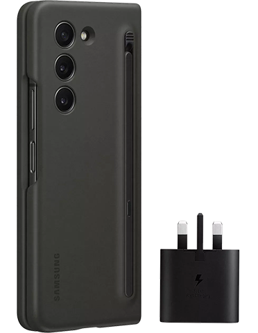 پک استارتر سامسونگ مدل EF-XF73K مناسب برای گوشی Galaxy Z Fold 5 شامل قاب گوشی، قلم SPen و آداپتور 25 وات