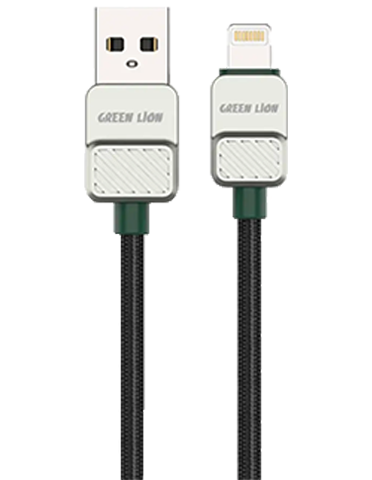 کابل یو اس بی به لایتنینگ گرین لاین مدل Electroplated Braided Cable