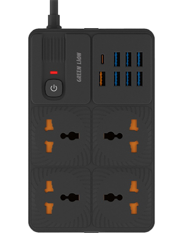چند راهی برق گرین لاین مدل Power Socket 7 USB-A Port & 1 PD Port