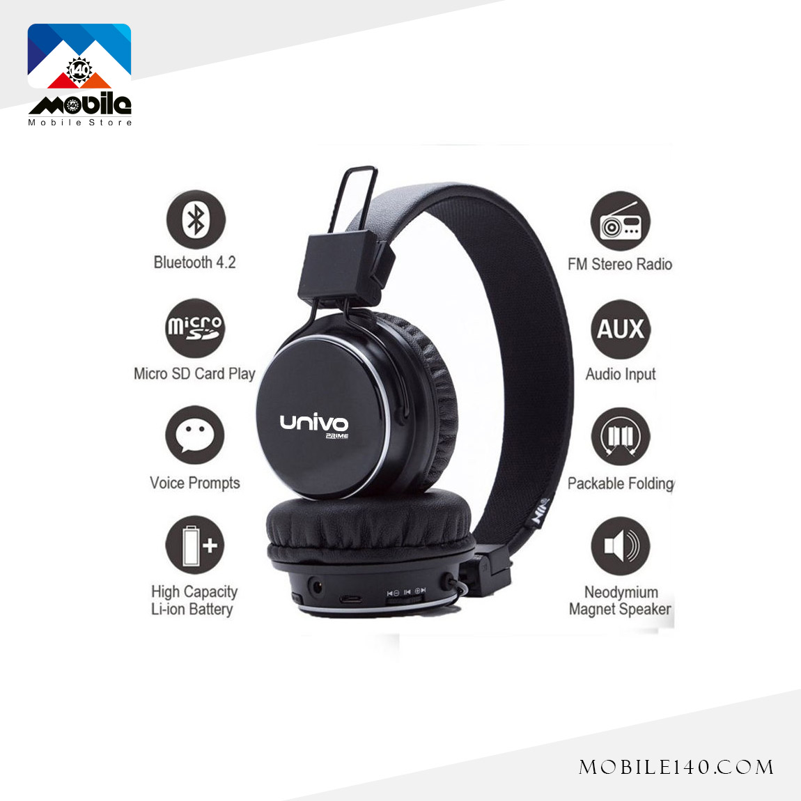  Univo Sound Boss UN800BT Bluetooth Headphone 6