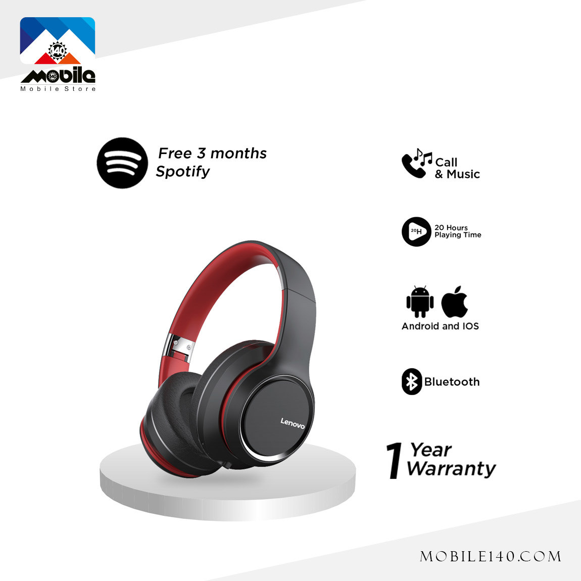 Lenovo HD200 Bluetooth Headphone 2