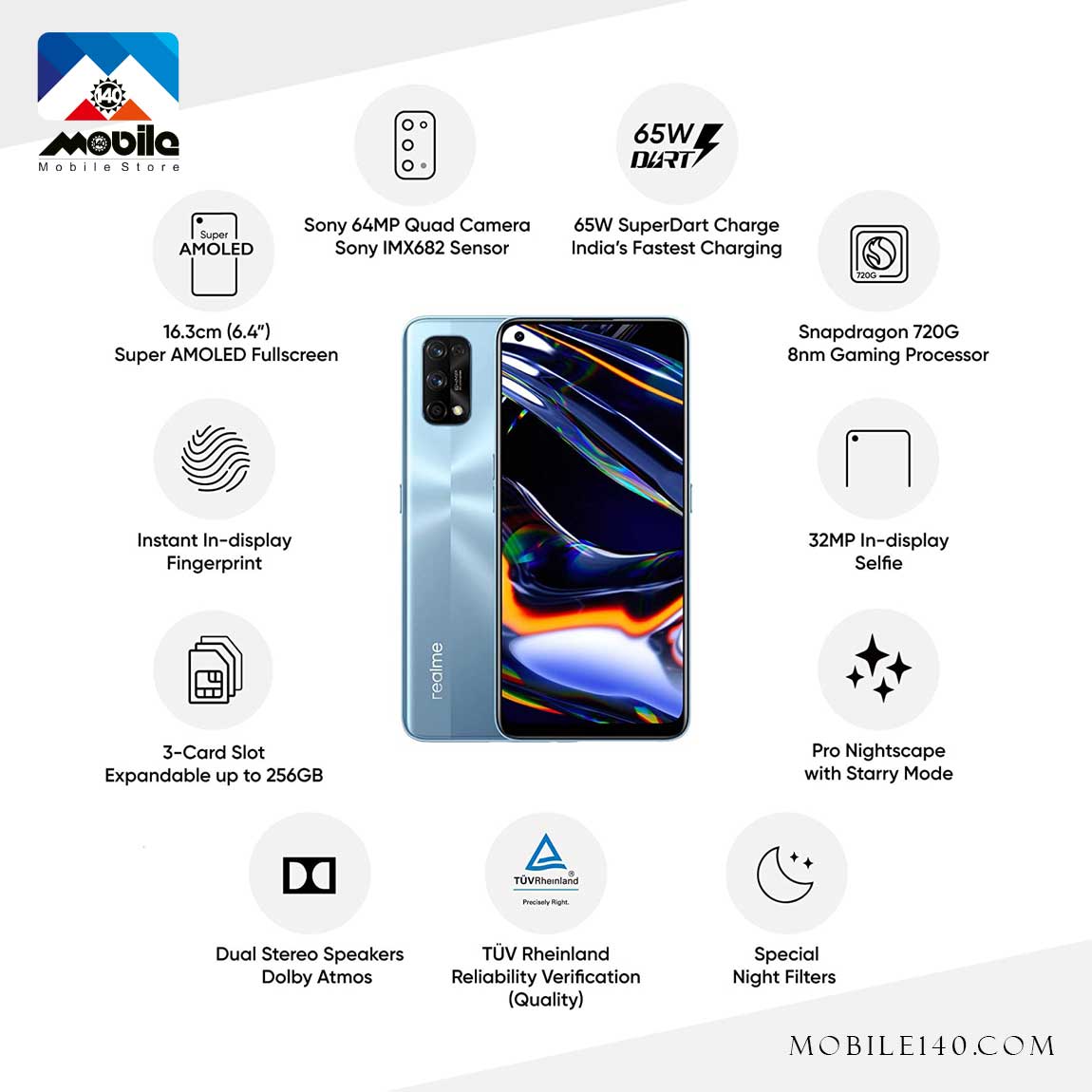 Realme 7 Pro Dual Sim 128GB Ram 8GB Mobile Phone  6