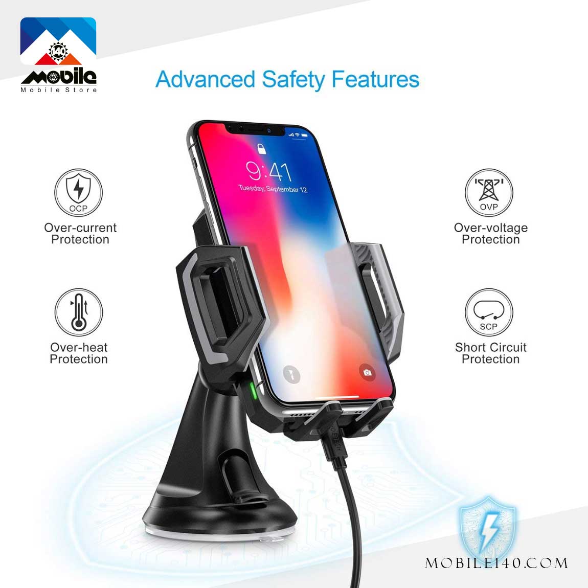 Choetech Fast Wireless Car Charger 2