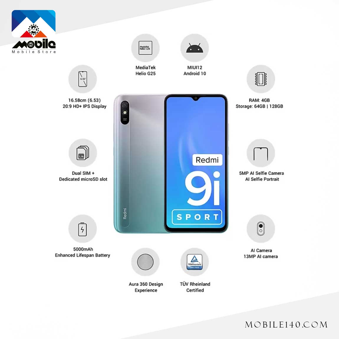 گوشی موبایل شیائومی مدل Redmi 9i Sport  4