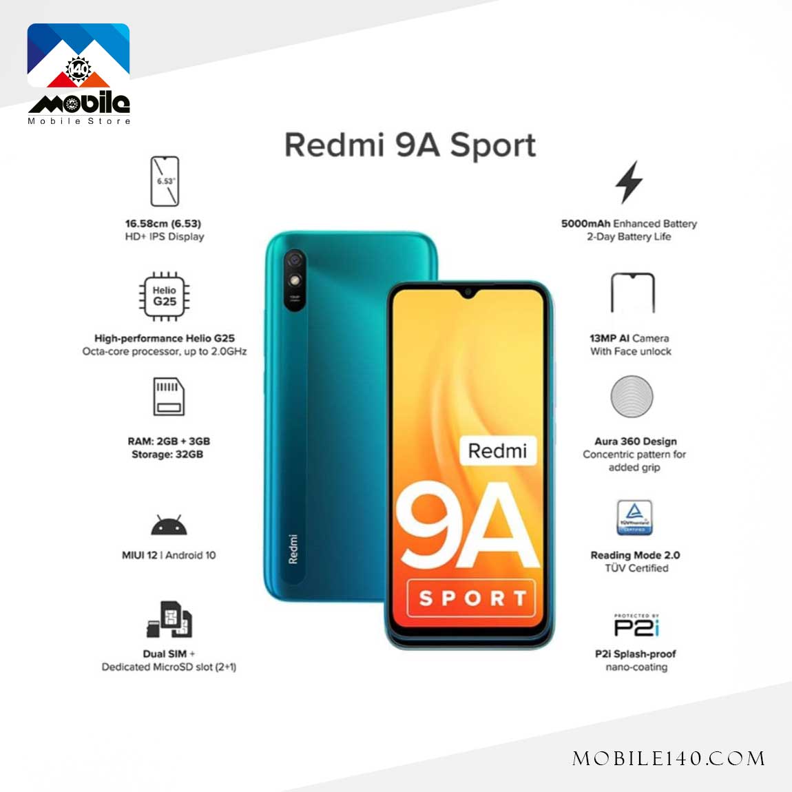 گوشی موبایل شیائومی مدل Redmi 9A Sport 4