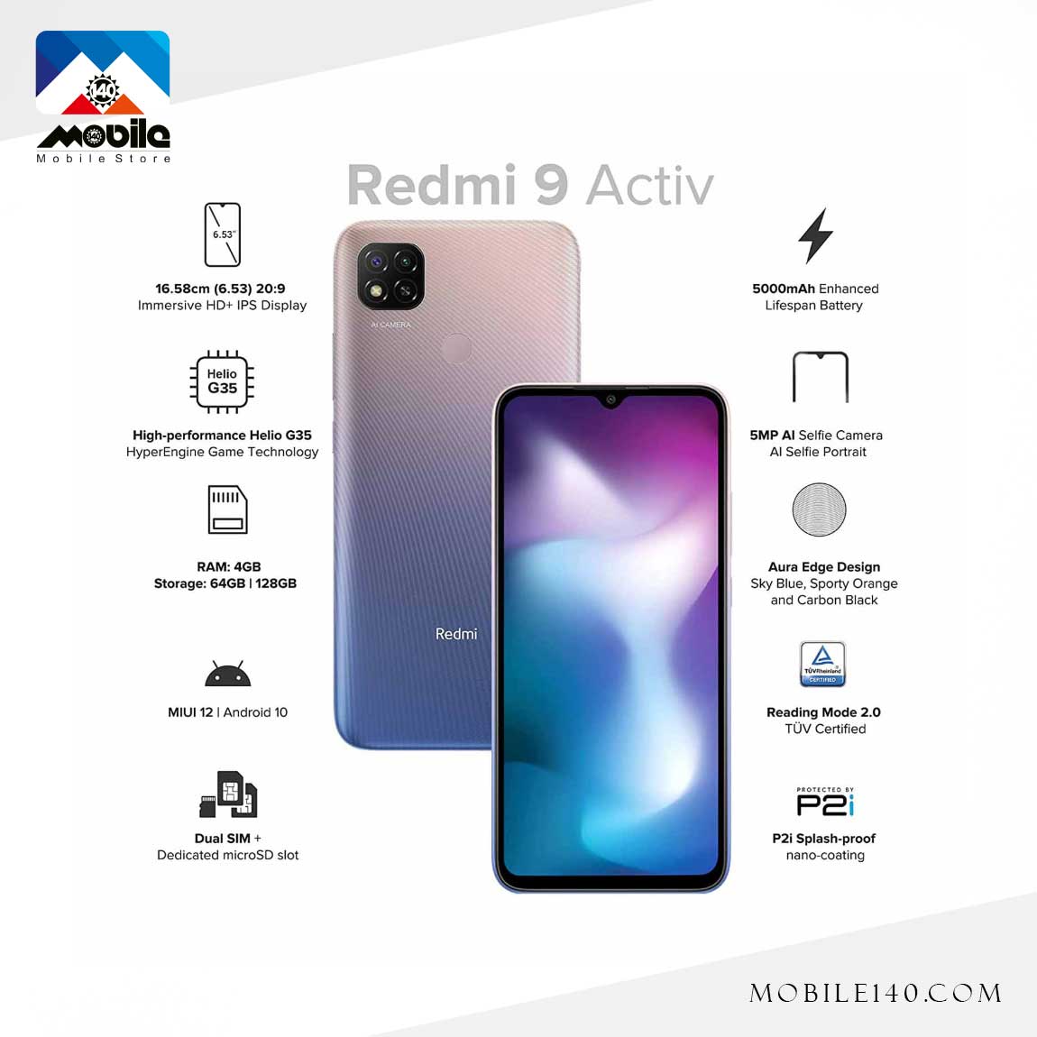 گوشی موبایل شیائومی مدل Redmi 9 Activ 5