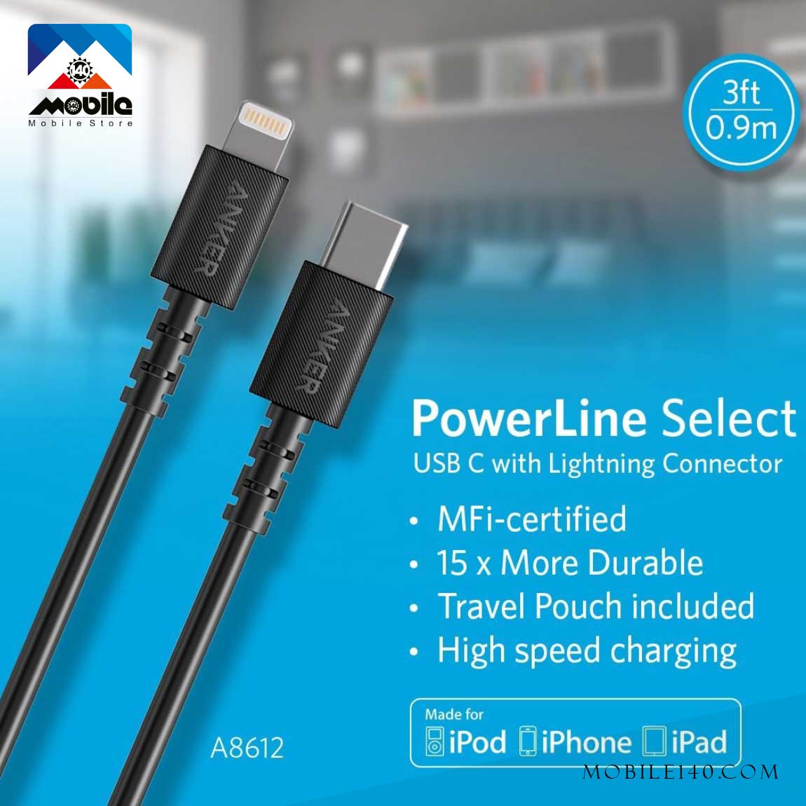 Anker A8612 Type C to Lightning Cable 3