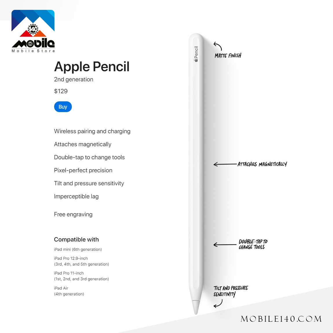 Apple Pencil 2nd Generation Stylus Pen 3