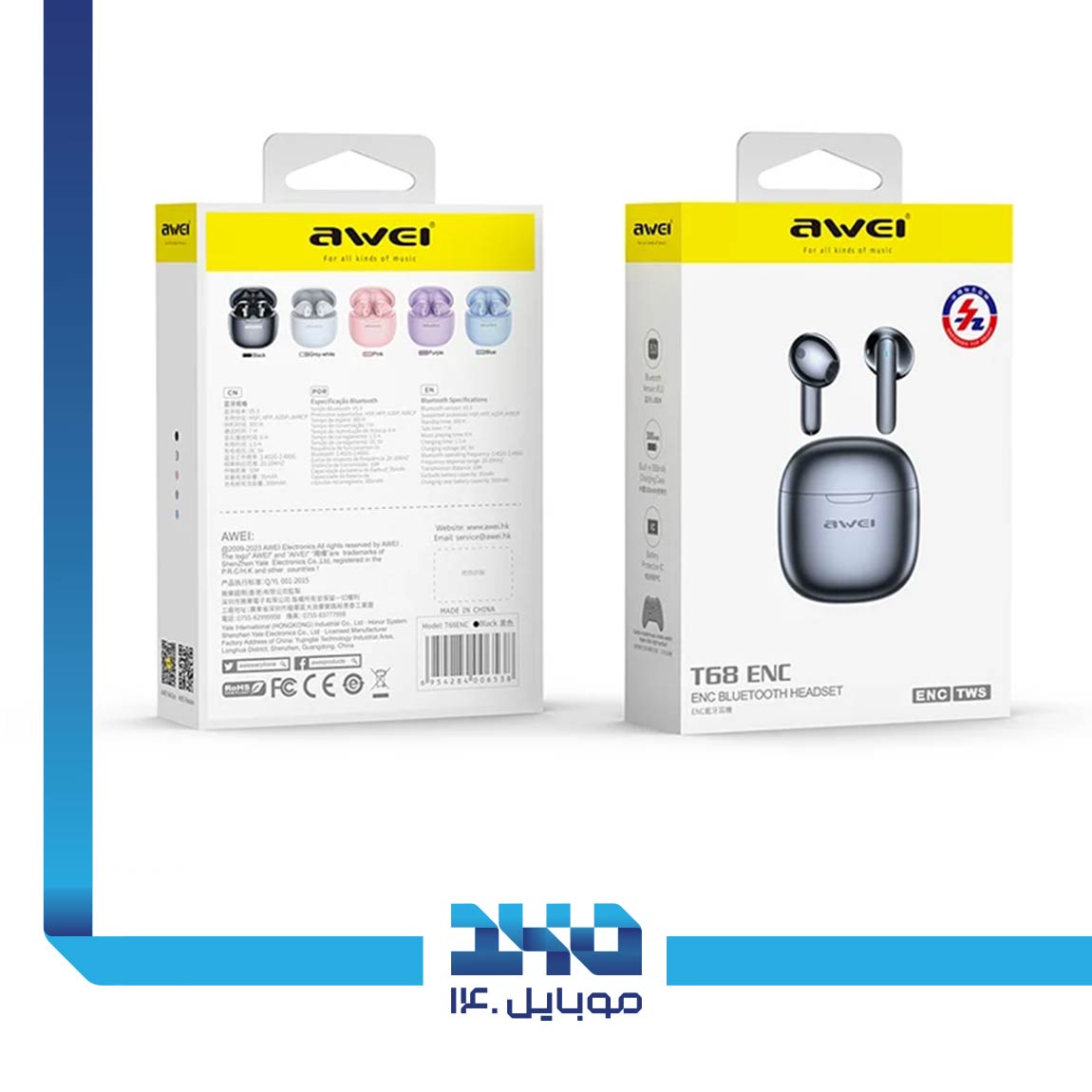 Awei T68 ENC Bluetooth Handsfree 4