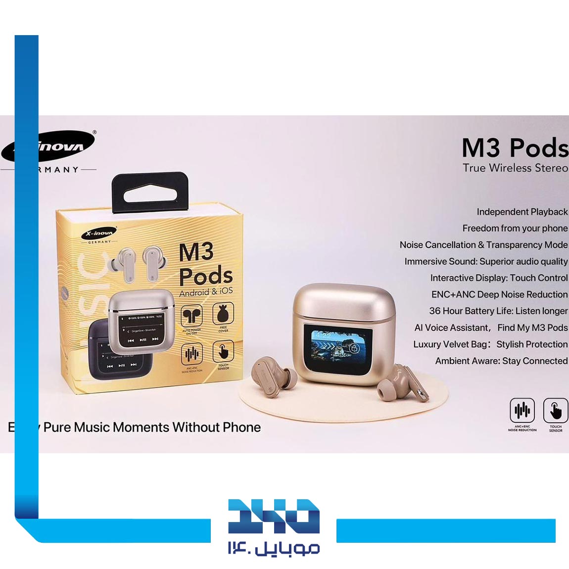 هندزفری بلوتوثی اینووا مدل M3 Pods 1