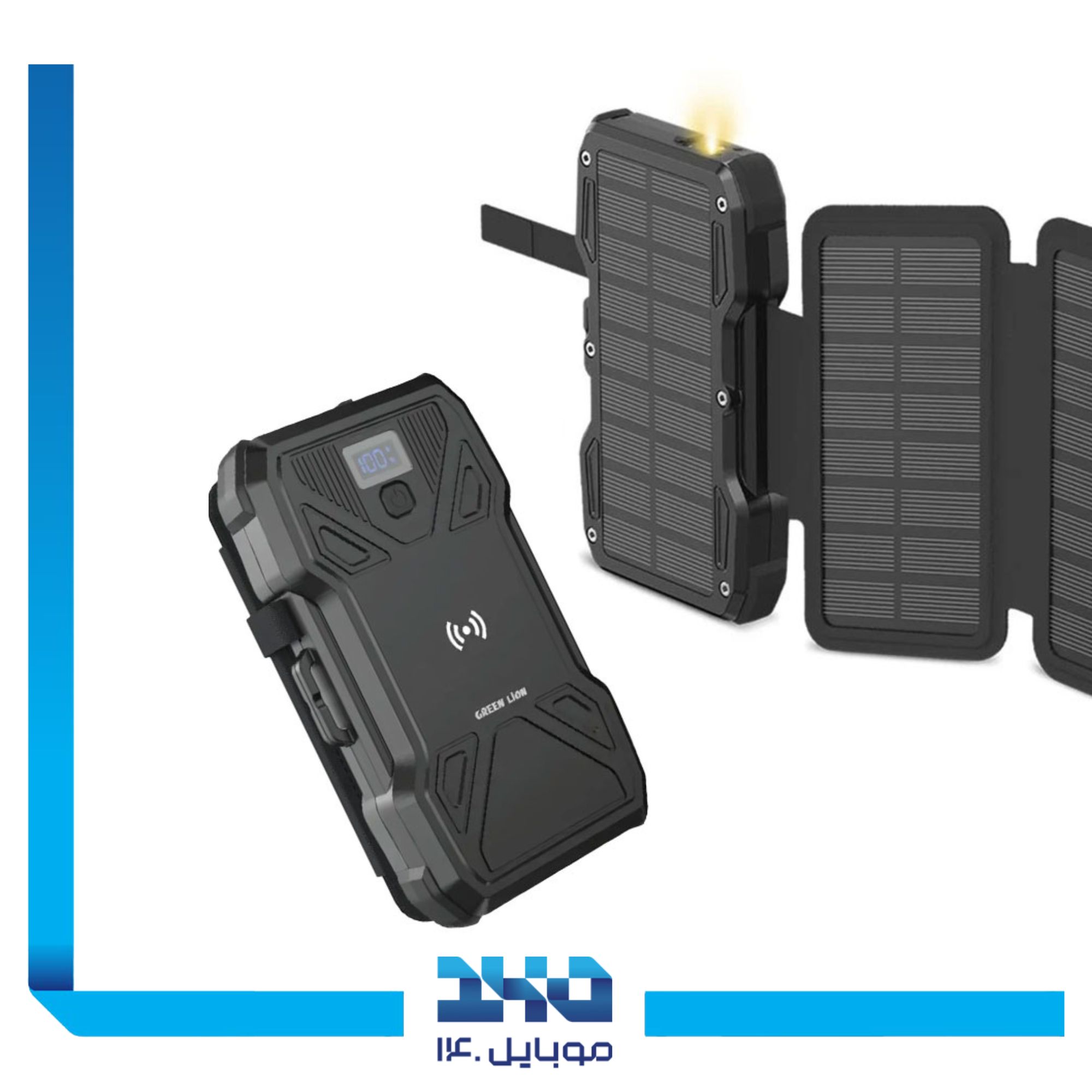 پاوربانک خورشیدی گرین لاین 20 وات مدل Solar 5-Panel ظرفیت 20000 میلی آمپر 2
