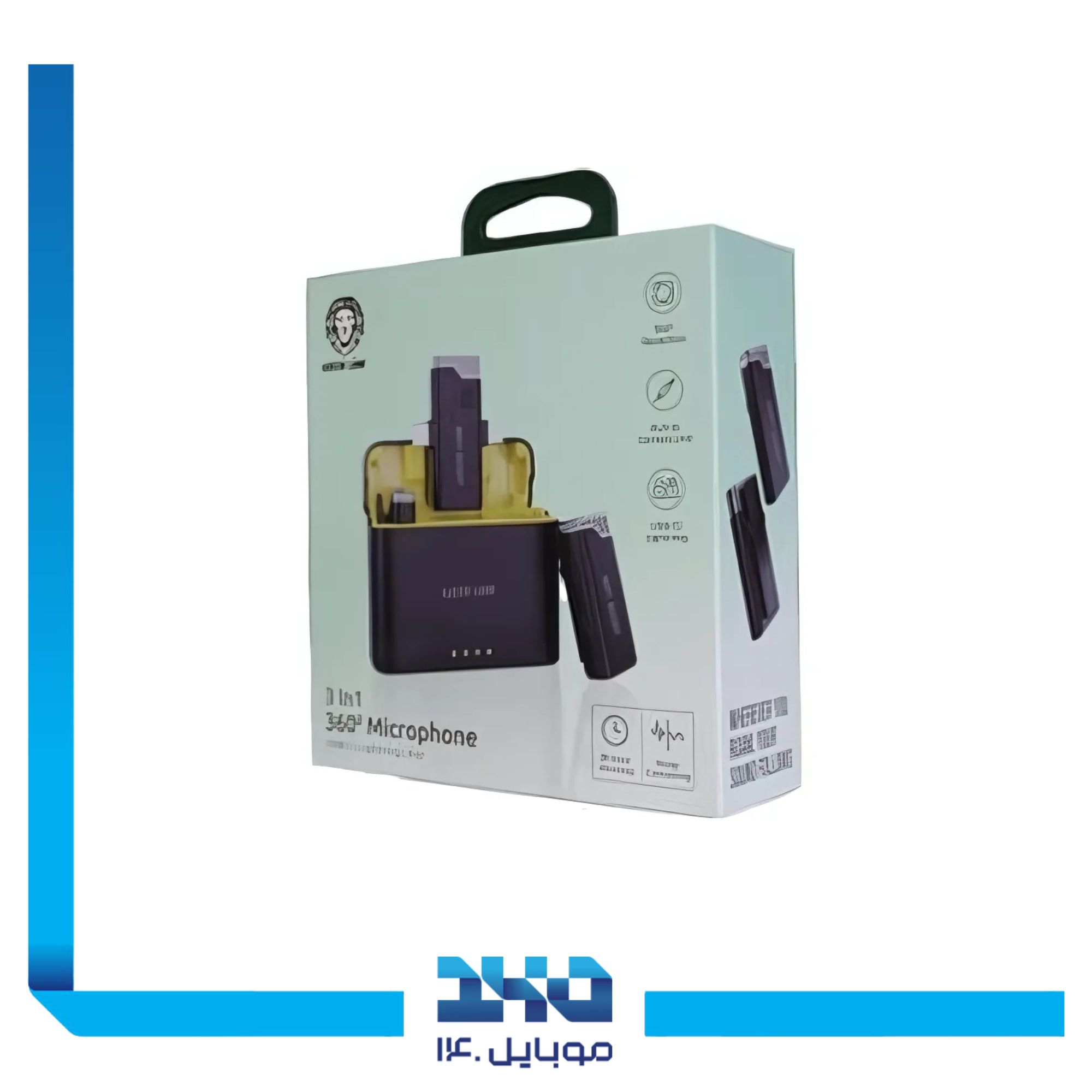 میکروفون بلوتوثی گرین لاین مدل 3in1 MIC360D دو کاناله لایتنینگ و تایپ سی 1
