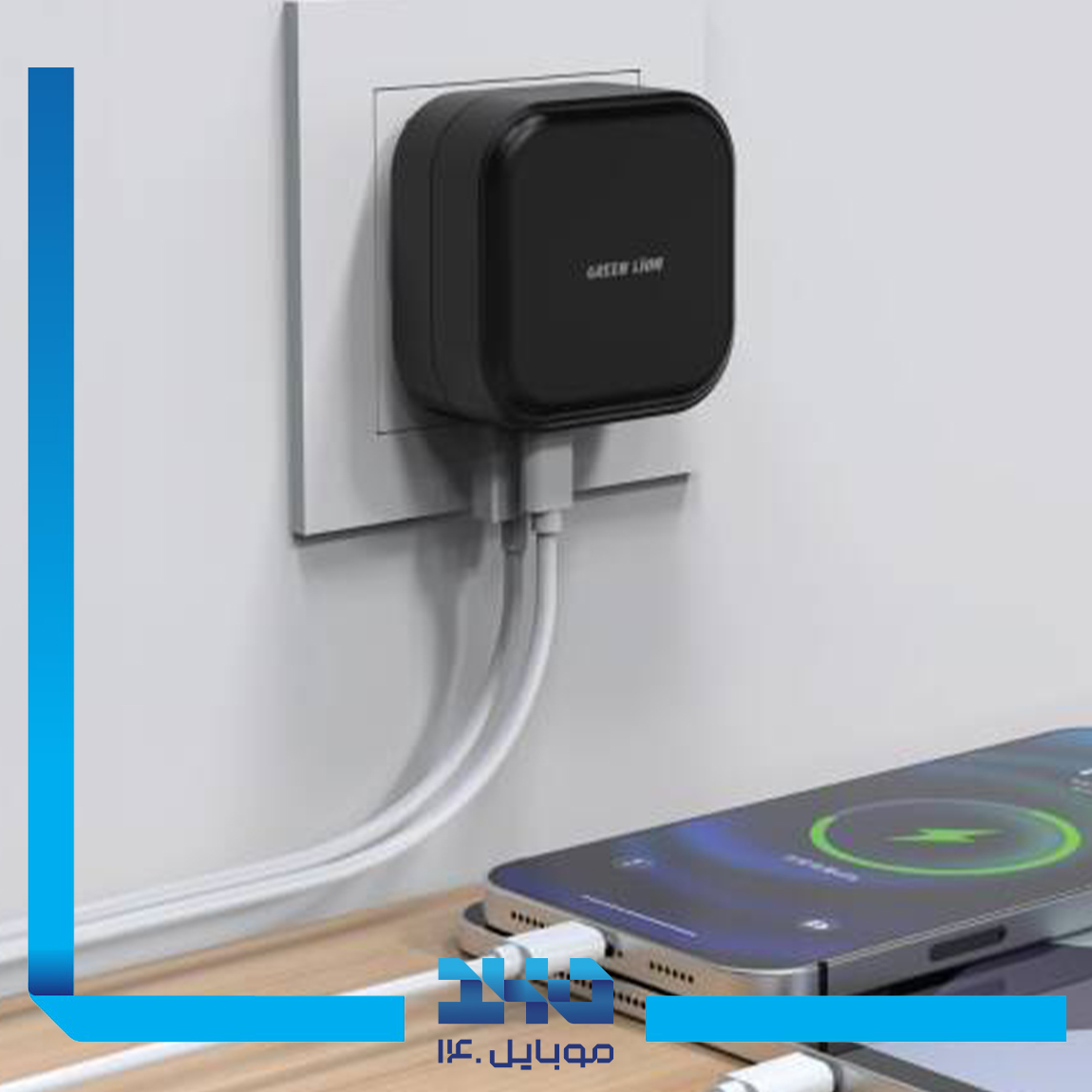 شارژر دوگانه گرین لاین مدل Duo Power Car & Wall Charger 2