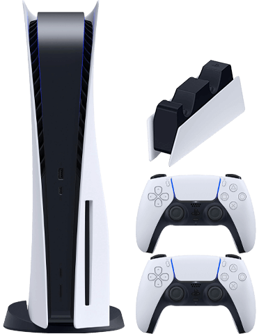کنسول بازی سونی مدل Playstation 5 Standard به‌همراه کنترلر سونی مدل Dual Sense و پایه شارژ کنترلر سونی Dual Sense