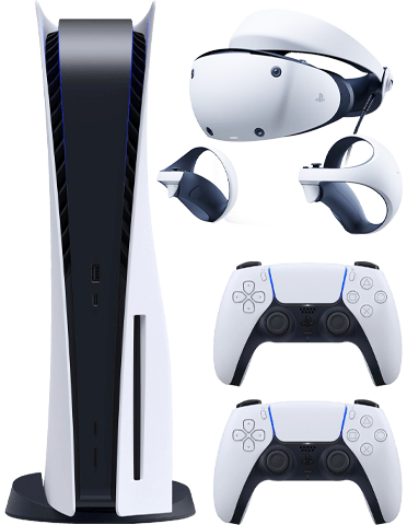 کنسول بازی سونی مدل Playstation 5 Standard به‌همراه کنترلر سونی مدل Dual Sense و هدست واقعیت مجازی سونی مدل PlayStation VR ZVR 2