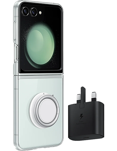 پک استارتر سامسونگ مدل EF-OF94K مناسب برای گوشی Galaxy Z Flip 5 5G شامل قاب گوشی و آداپتور 25 وات