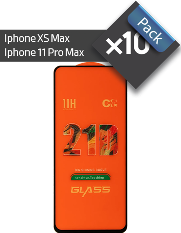 پک 10 عددی گلس گوشی اپل مناسب برای Iphone 11 Pro Max /Iphone XS Max فول چسب 21D