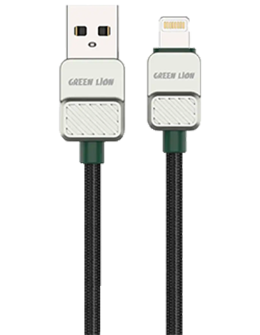 کابل یو اس بی به لایتنینگ گرین لاین مدل Electroplated Braided Cable