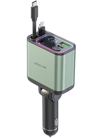 شارژر فندکی 90 وات گرین لاین مدل Retractable PD 65W