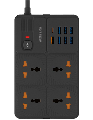 چند راهی برق گرین لاین مدل Power Socket 7 USB-A Port & 1 PD Port