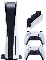 کنسول بازی سونی مدل Playstation 5 Standard به‌همراه کنترلر سونی مدل Dual Sense و پایه شارژ کنترلر سونی Dual Sense