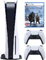کنسول بازی سونی Playstation 5 Standard به‌همراه دسته بازی مدل Dual Sense و بازی God Of War: Ragnarok