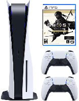 کنسول بازی سونی Playstation 5 Standard به‌همراه دسته بازی مدل Dual Sense و بازی Ghost of Tsushima: Director's Cut