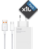 پک 10 تایی آداپتور شارژ شیائومی 33 وات مدل MDY-11-EZ (به‌همراه کابل شارژ Type-C به USB-C) | مشابه اصلی