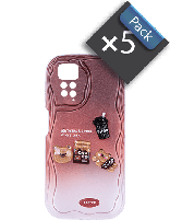پک 5 تایی قاب گوشی شیائومی Redmi Note 12 Pro 5G عروسکی برجسته مدل Coffee