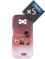 پک 5 تایی قاب گوشی شیائومی Poco X3 عروسکی برجسته مدل Coffee