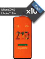 پک 10 عددی گلس گوشی اپل مناسب برای Iphone X/XS ،Iphone 11 Pro  فول چسب 21D