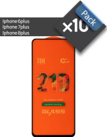 پک 10 عددی گلس گوشی اپل مناسب برای Iphone 6plus /7plus /8plus فول چسب 21D