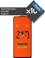 پک 10 عددی گلس گوشی شیائومی مناسب برای Note 8pro،Poco M3،Redmi 9 فول چسب 21D