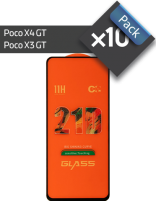 پک 10 عددی گلس گوشی شیائومی مناسب برای Poco X3 GT ،Poco X4 GT فول چسب 21D