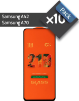 پک 10 عددی گلس گوشی سامسونگ مناسب برای A70،A42 فول چسب 21D