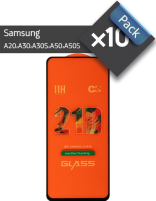 پک 10 عددی گلس گوشی سامسونگ مناسب برای A20،A30،A30S،A50،A50S فول چسب 21D
