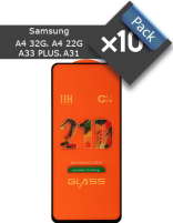 پک 10 عددی گلس گوشی سامسونگ مناسب برای A31، A32 4G، A22 4G، A33 فول چسب 21D