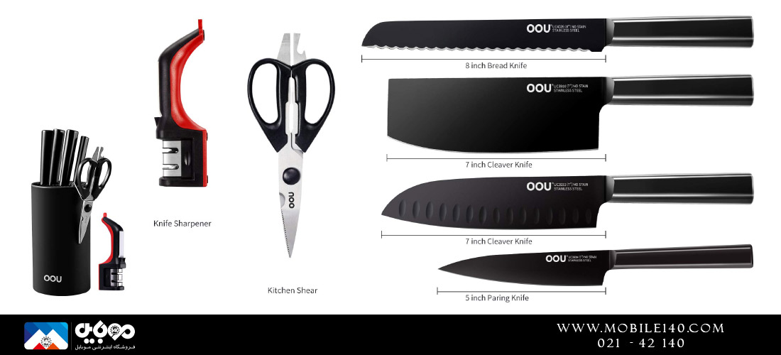 سرویس چاقوی آشپزخانه 7 پارچه شیائومی مدل OOU Knife
